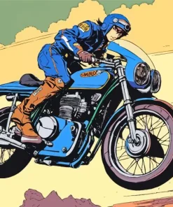 Blue Motorcycle Diamond Painting