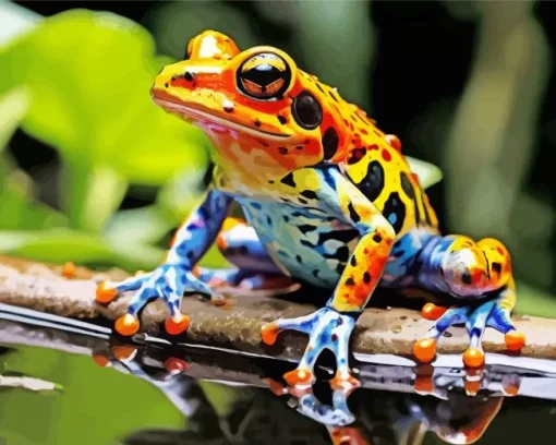 Blue Orange Frog Diamond Painting