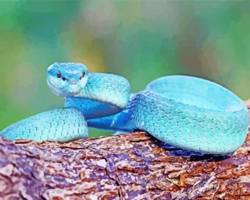 Blue Pit Viper Diamond Painting