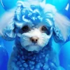 Blue Poodle Dog Diamond Painting