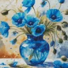 Blue Poppies Vase Diamond Painting