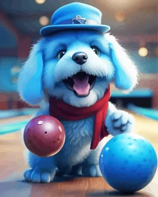 Blue Puppy Diamond Painting