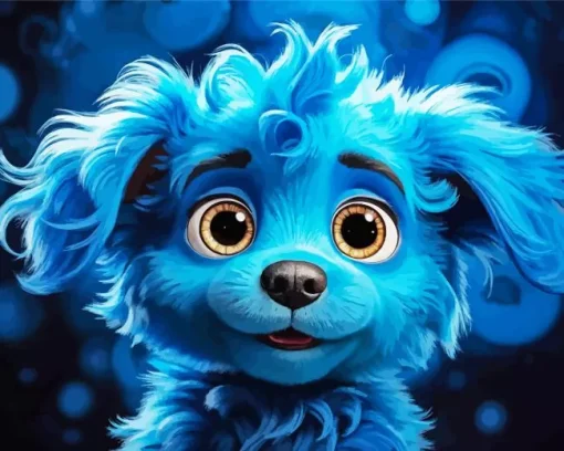 Blue Puppy Dog Diamond Painting