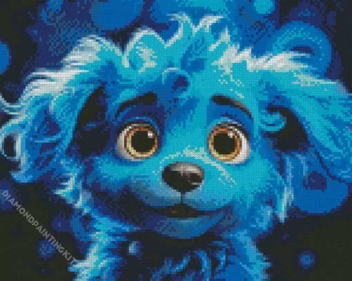 Blue Puppy Dog Diamond Painting