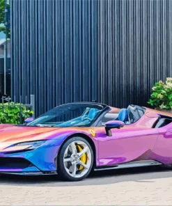 Blue Purple Car Diamond Painting