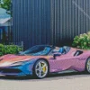 Blue Purple Car Diamond Painting