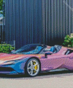 Blue Purple Car Diamond Painting