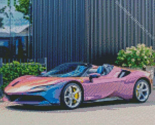 Blue Purple Car Diamond Painting