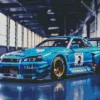 Blue Race Car Diamond Painting