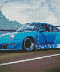 Blue Rwb Porsche Diamond Painting