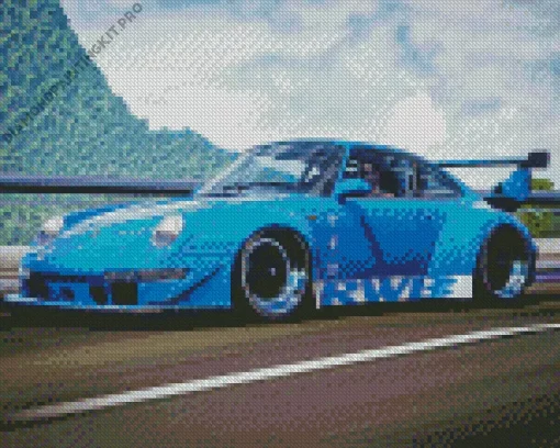 Blue Rwb Porsche Diamond Painting