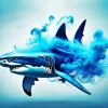 Blue Smoke Shark Diamond Painting