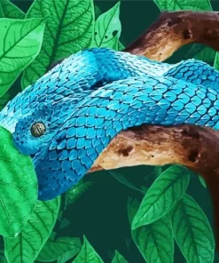 Blue Spiny Bush Viper Diamond Painting