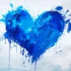 Blue Splatter Heart Diamond Painting