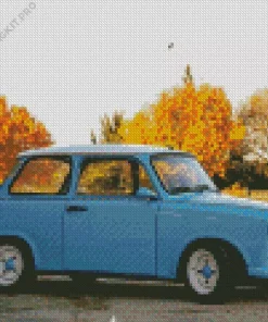 Blue Trabant Car Diamond Painting