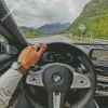 Bmw Steering Wheel With Hand Diamond Painting