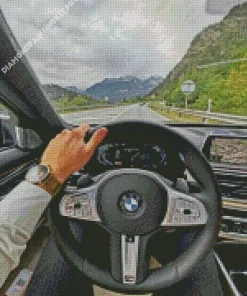 Bmw Steering Wheel With Hand Diamond Painting
