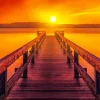 Boardwalk At Sunset Diamond Painting