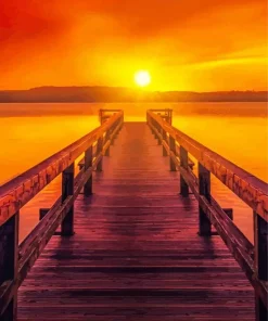 Boardwalk At Sunset Diamond Painting