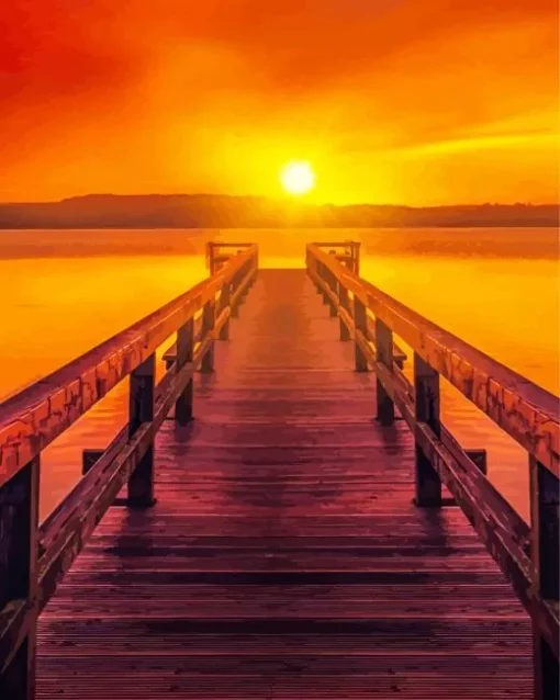 Boardwalk At Sunset Diamond Painting