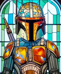 Boba Fett Stained Glass Diamond Painting