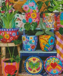 Bohemian Flower Pots Diamond Painting