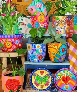 Bohemian Flower Pots Diamond Painting