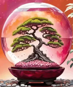 Bonsai Tree Crystal Ball Diamond Painting