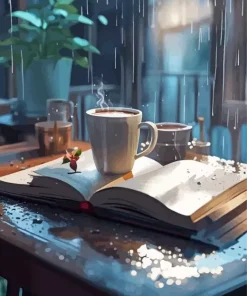 Book And Coffee Diamond Painting