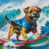 Border Terrier Surfing Diamond Painting
