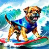 Border Terrier Surfing Diamond Painting