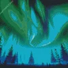 Borealis Trees Silhouette Diamond Painting
