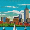 Boston City Poster Diamond Painting