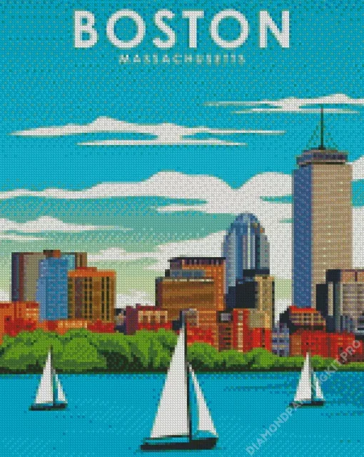Boston City Poster Diamond Painting