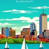 Boston City Poster Diamond Painting