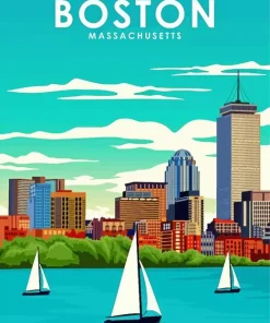 Boston City Poster Diamond Painting
