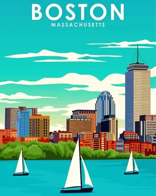 Boston City Poster Diamond Painting