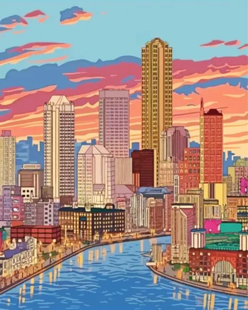Boston Skyline Diamond Painting