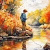Boy Fishing Art Diamond Painting