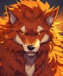 Brown Wolf Diamond Painting
