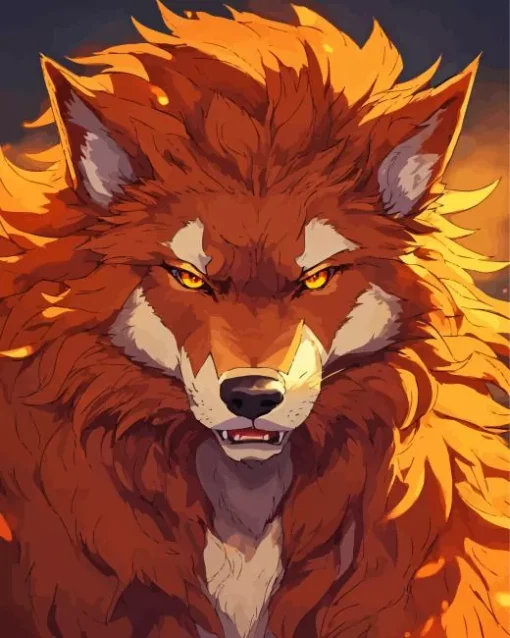 Brown Wolf Diamond Painting