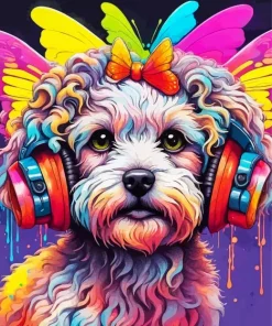 Butterfly Maltipoo Diamond Painting