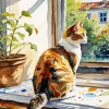 Cat In Window Diamond Painting