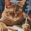 Cat Smoking Cigarette Diamond Painting