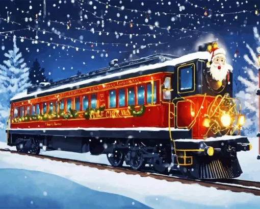 Christmas Train Diamond Painting