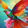 Colorful Bird Flying Diamond Painting
