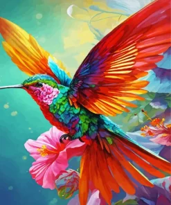 Colorful Bird Flying Diamond Painting