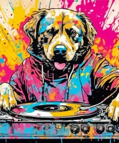 Colorful Dj Dog Diamond Painting