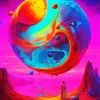 Colorful Moon Diamond Painting