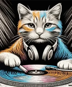 Cool Dj Cat Diamond Painting